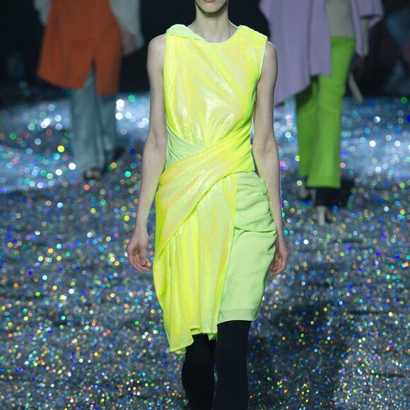 Sies Marjan Quincy Neon Sequin Wrap Dress - Picture 5 of 11